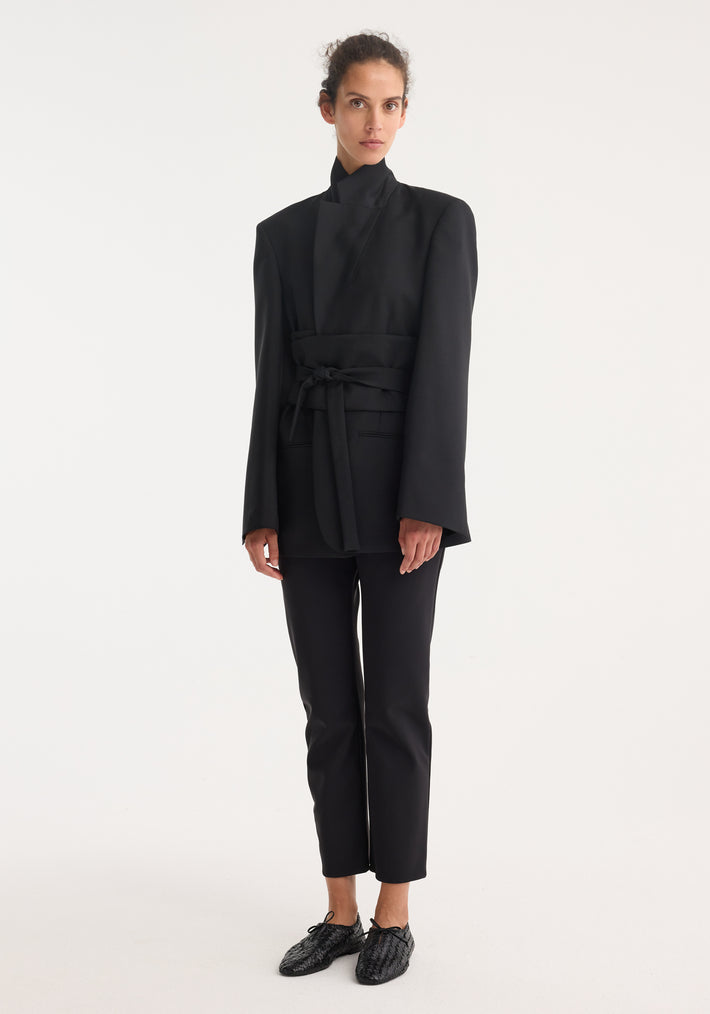 Kimono belted blazer | black