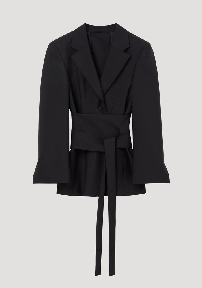 Kimono belted blazer | black