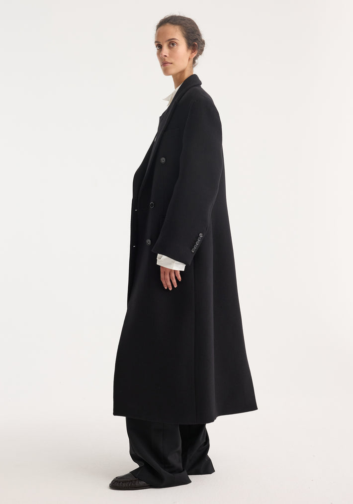 Hourglass wool coat | black