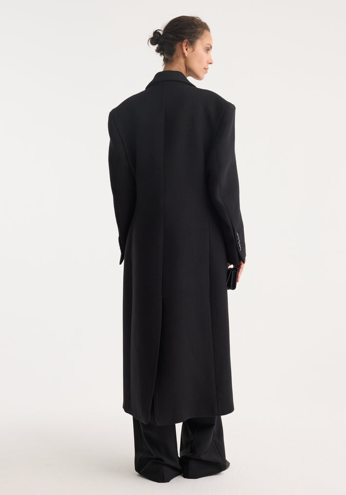 Hourglass wool coat | black