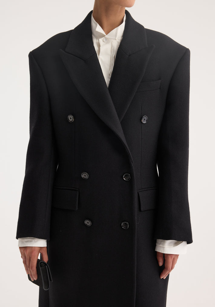 Hourglass wool coat | black