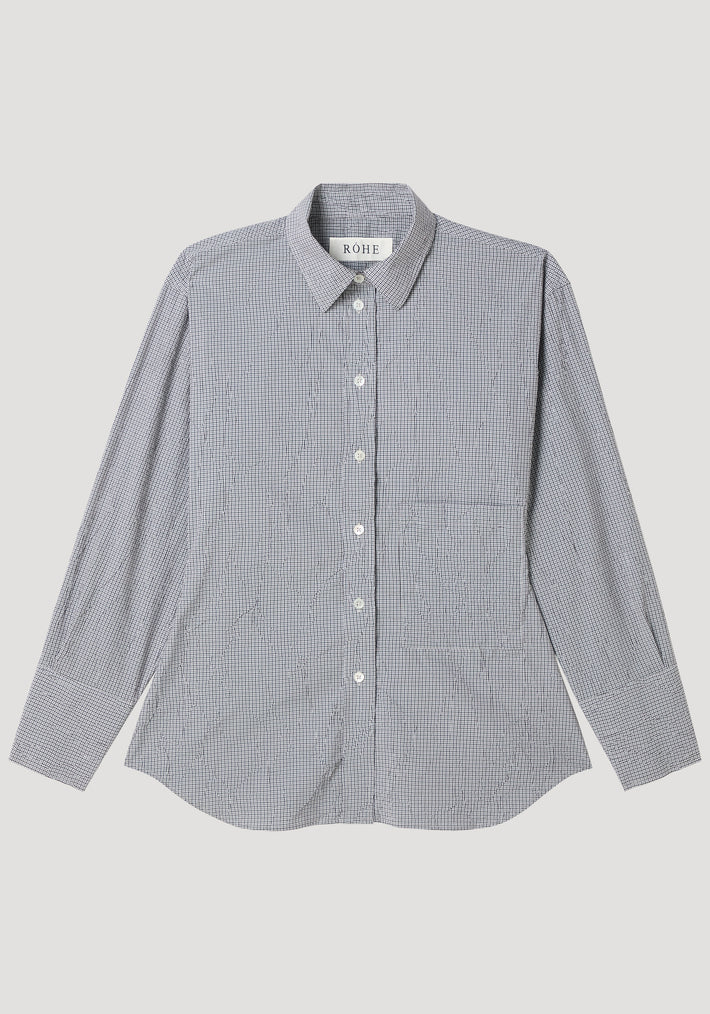 Crushed checked shaped shirt | mini grey check
