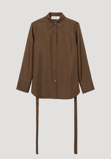 Silk gilet-shirt | forest