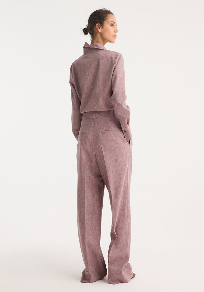 Fitted tweed shirt | mauve melange