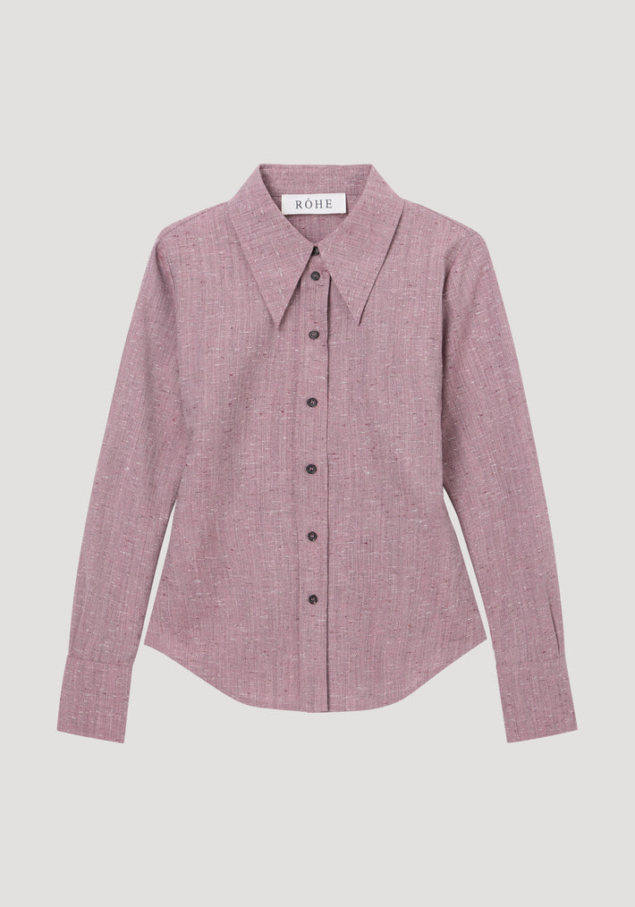 Fitted tweed shirt | mauve melange