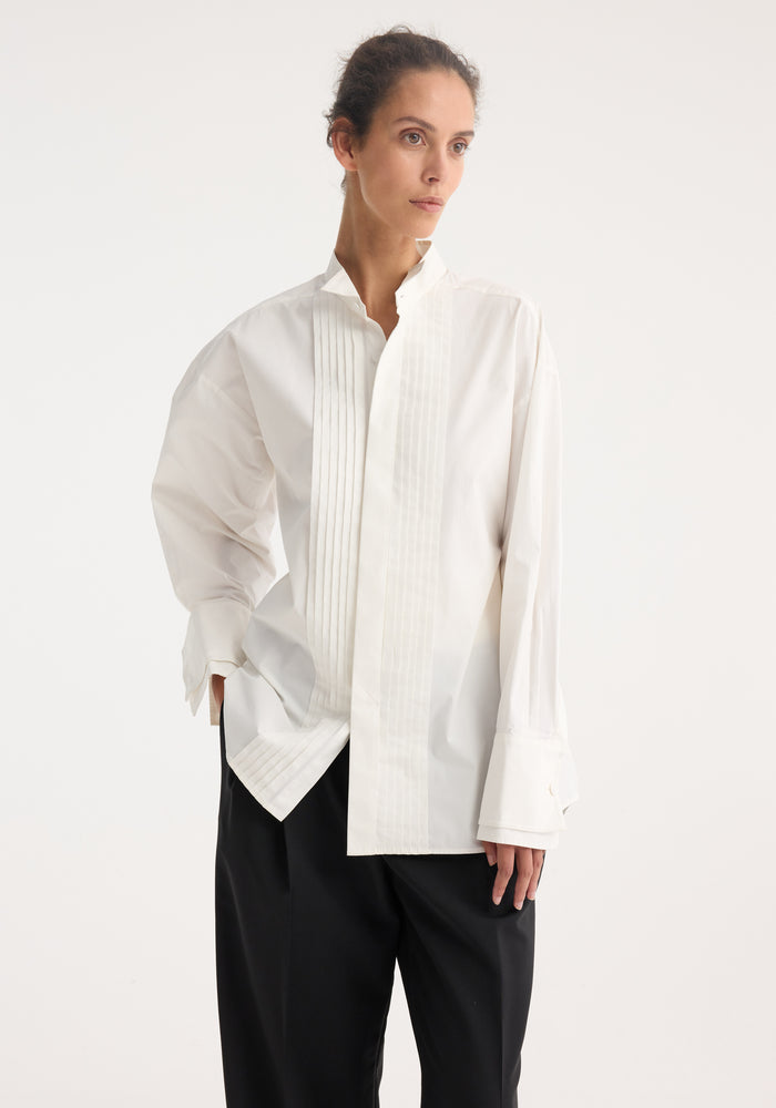 Tuxedo wired shaped shirt | optic white