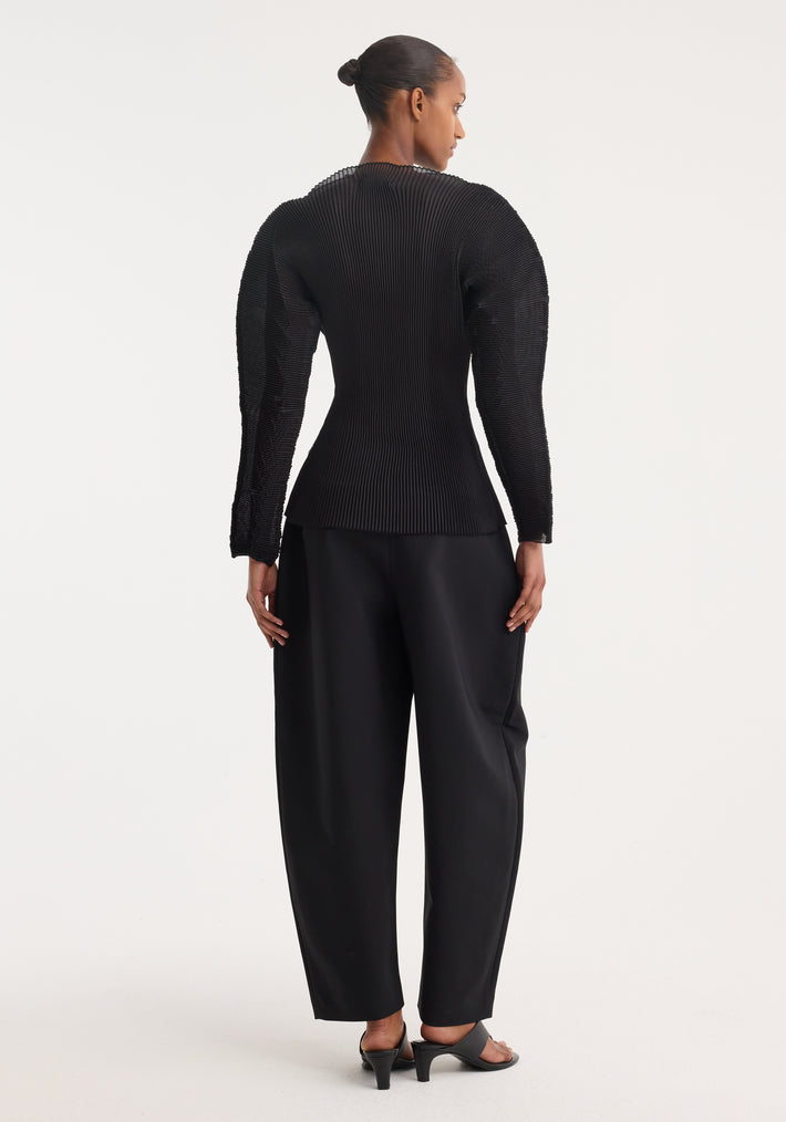 Sculptural plissé top | black
