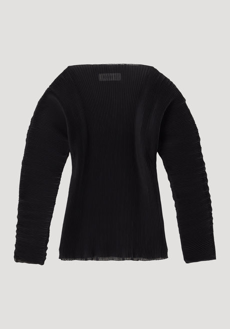 Sculptural plissé top | black