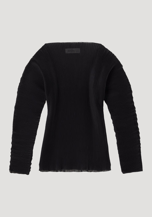 Sculptural plissé top | black