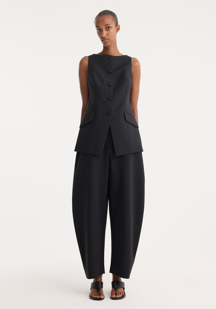 Boat-neck waistcoat | black