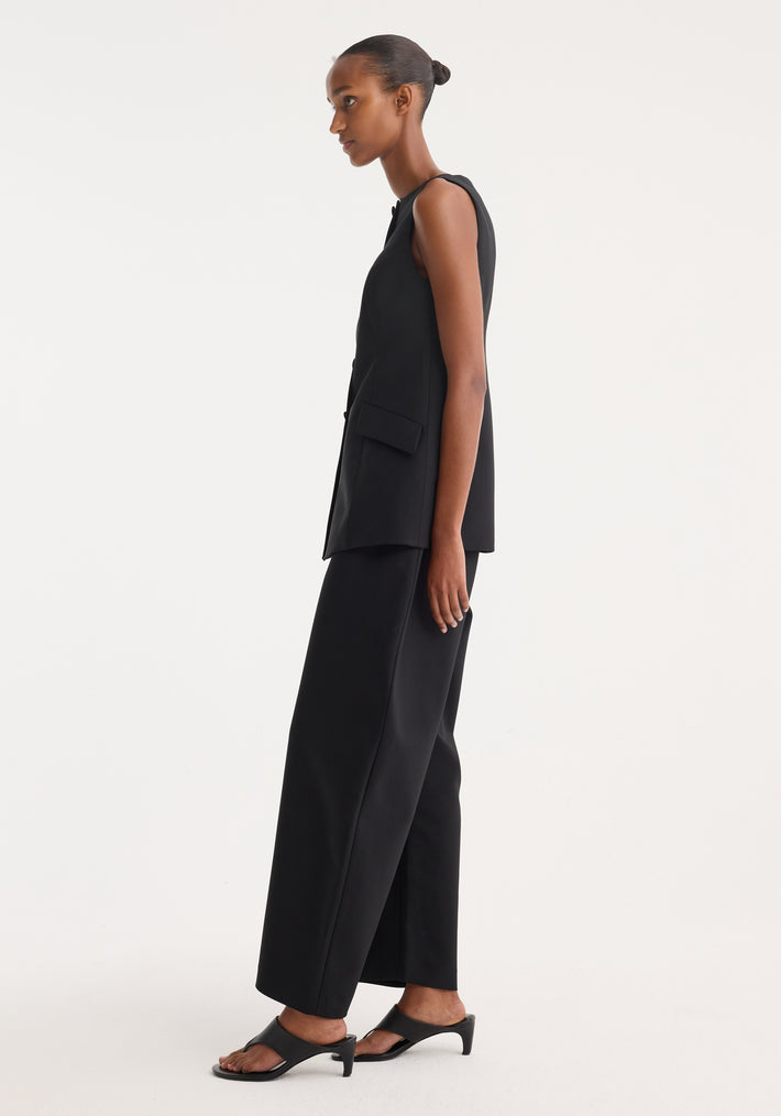 Boat-neck waistcoat | black