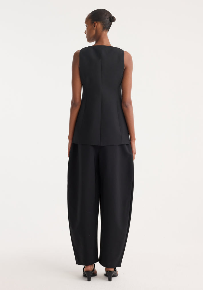 Boat-neck waistcoat | black