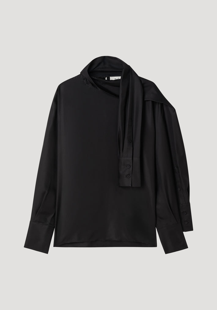 Foulard satin top | black