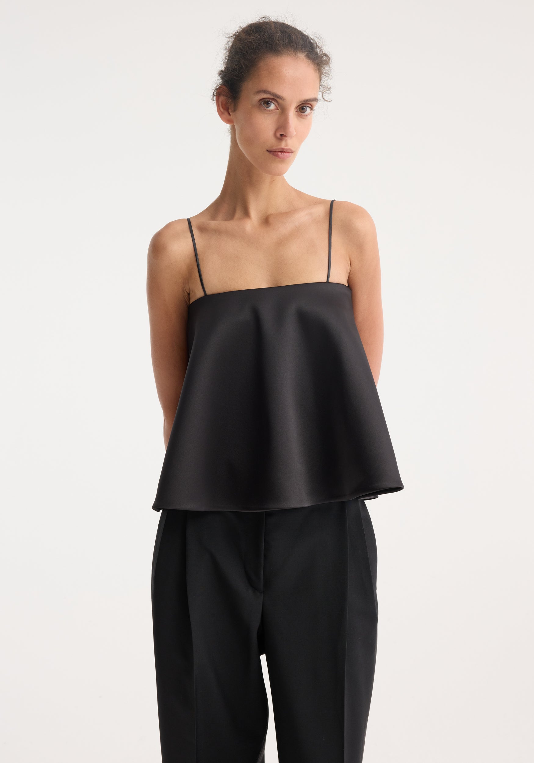 Peplum satin top– Róhe