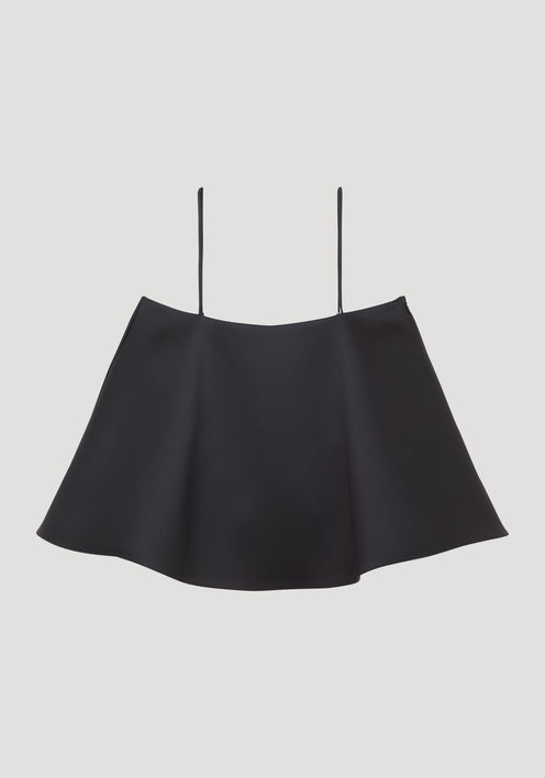 Peplum satin top | black