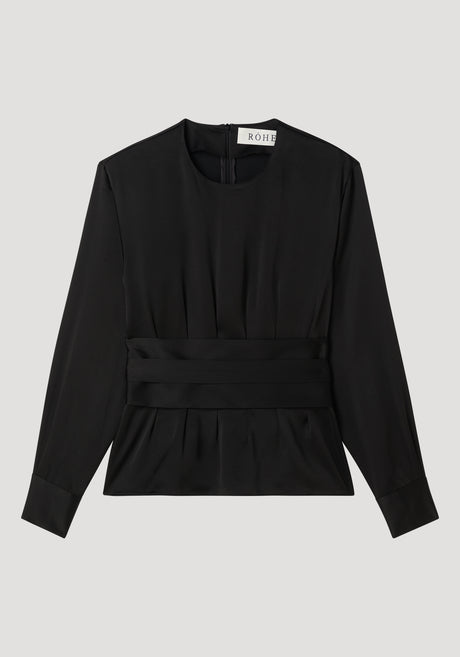 Kimono satin top | black