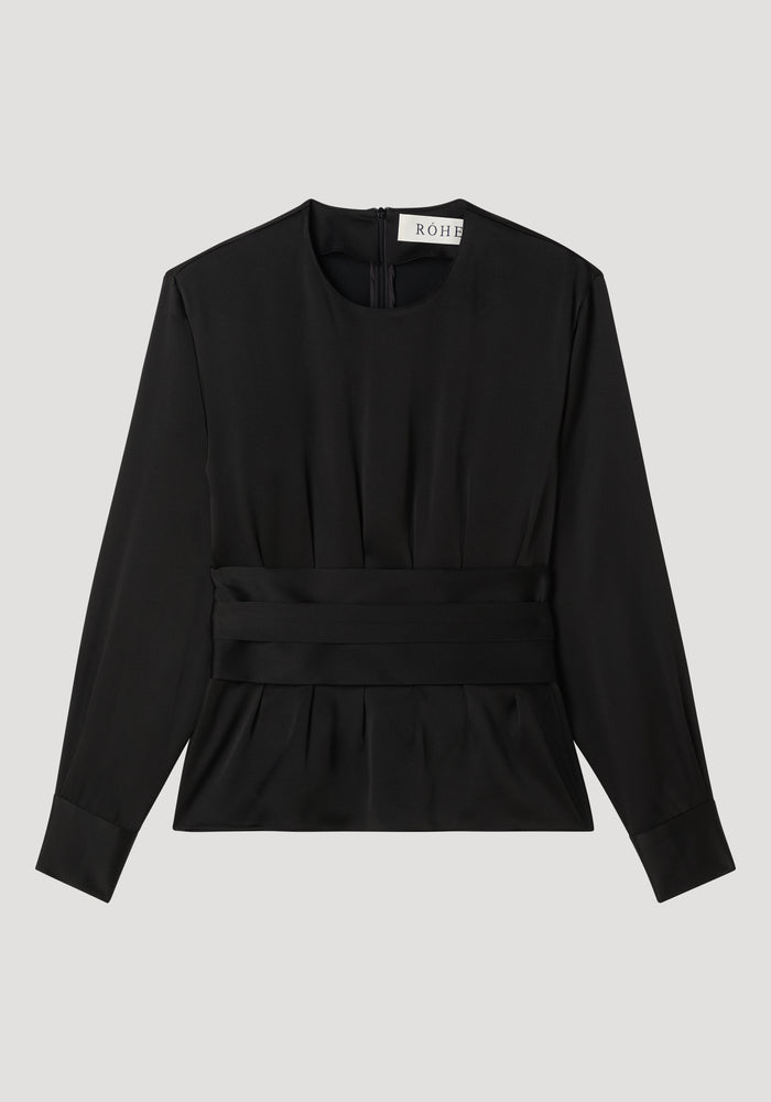 Kimono satin top | black