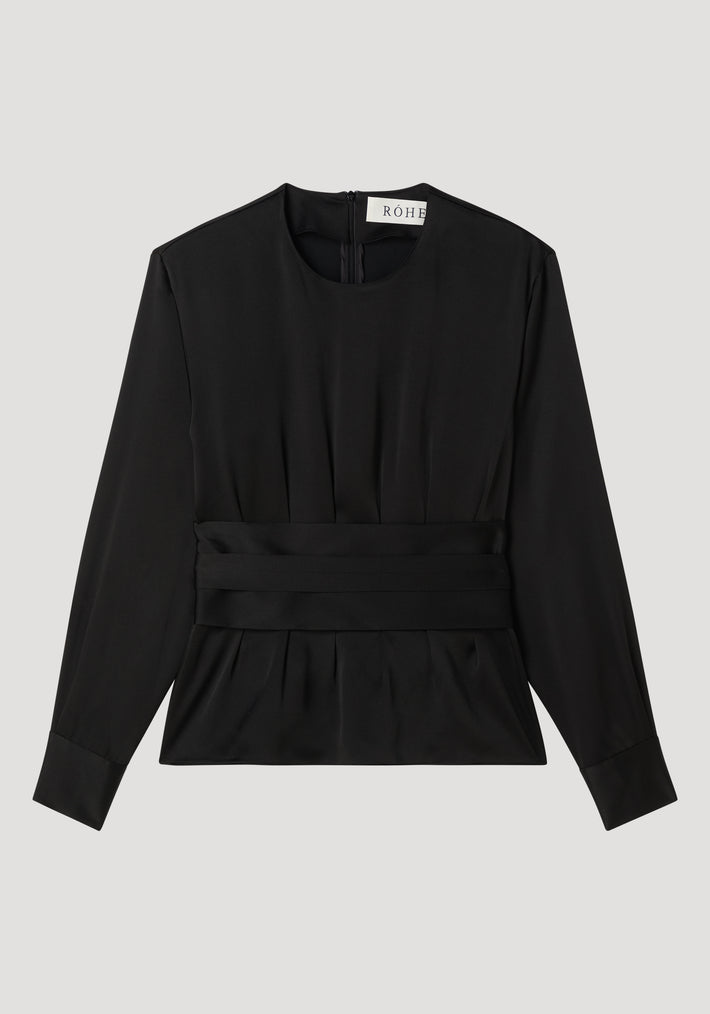 Kimono satin top | black
