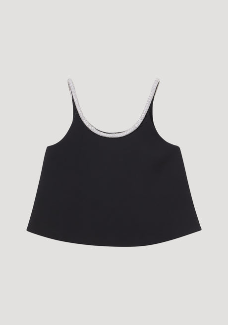 A-line appliqué top | black