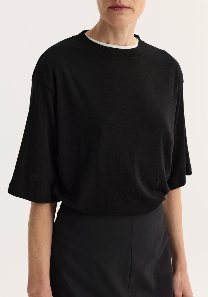 Oversized merino t-shirt | black