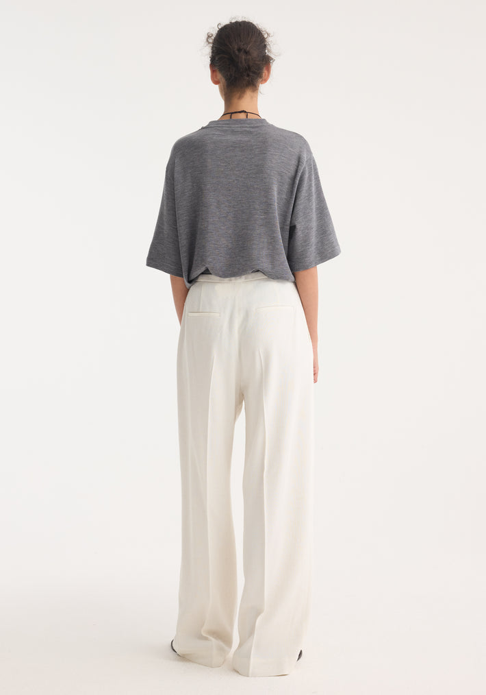 Oversized soft merino t-shirt | mid grey melange