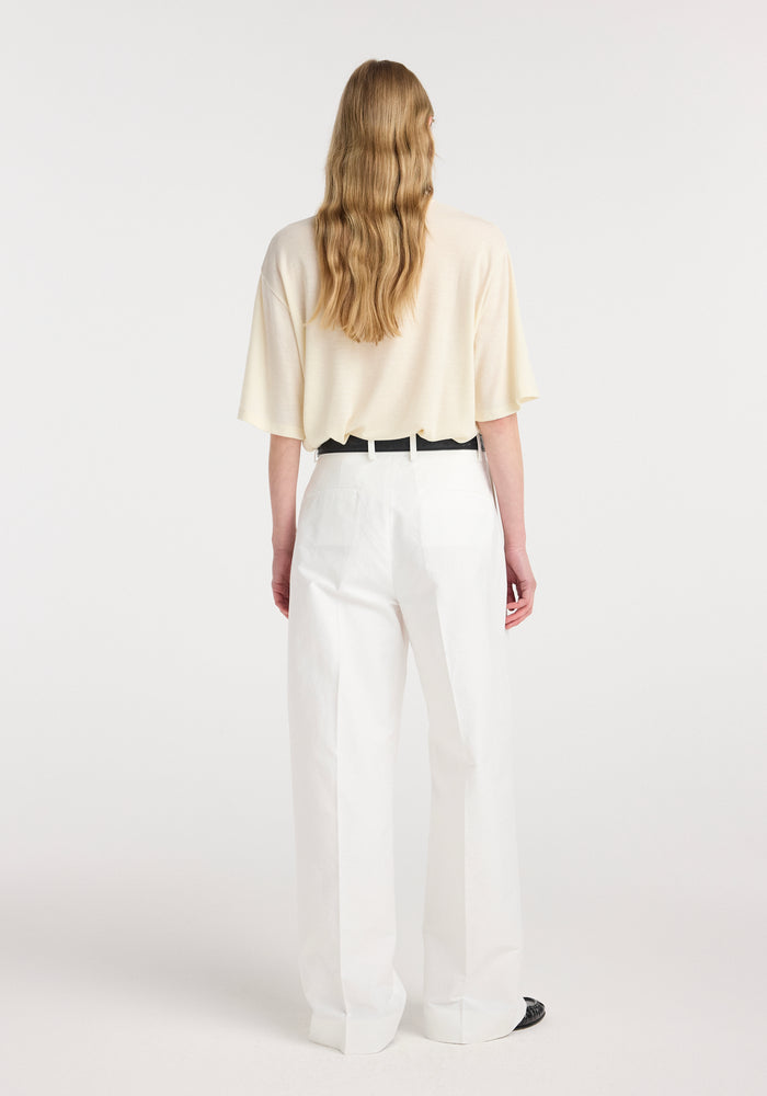 Oversized merino t-shirt | off white