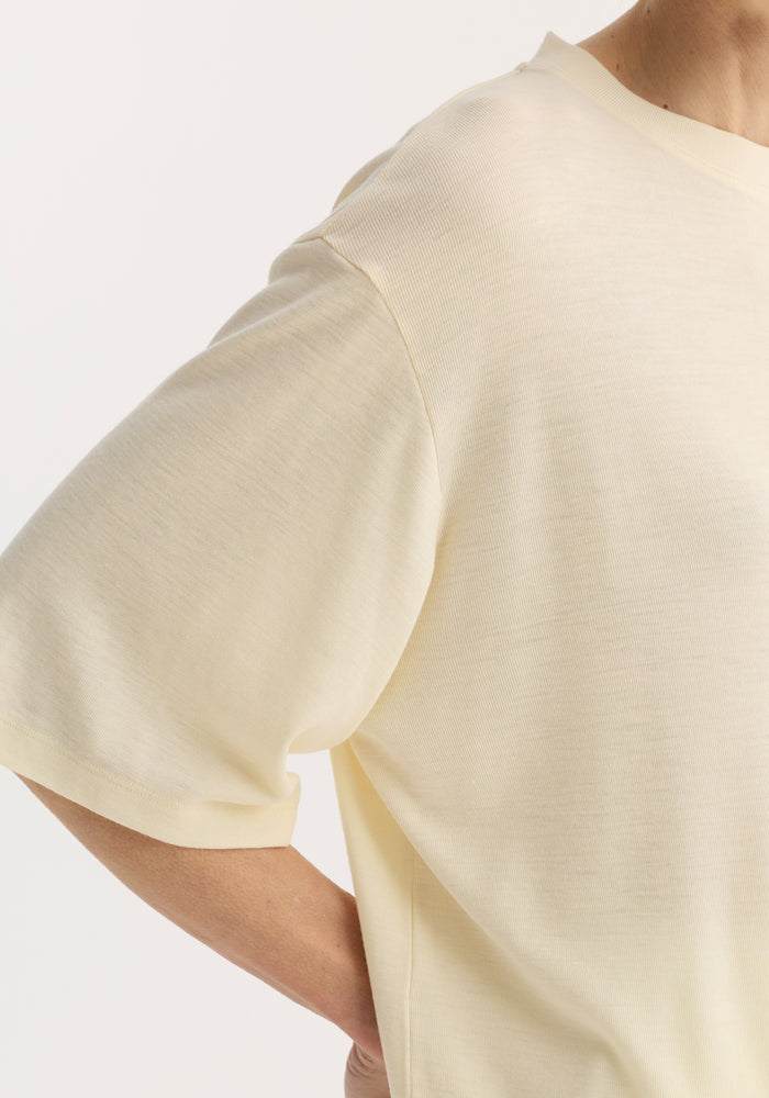 Oversized merino t-shirt | off white