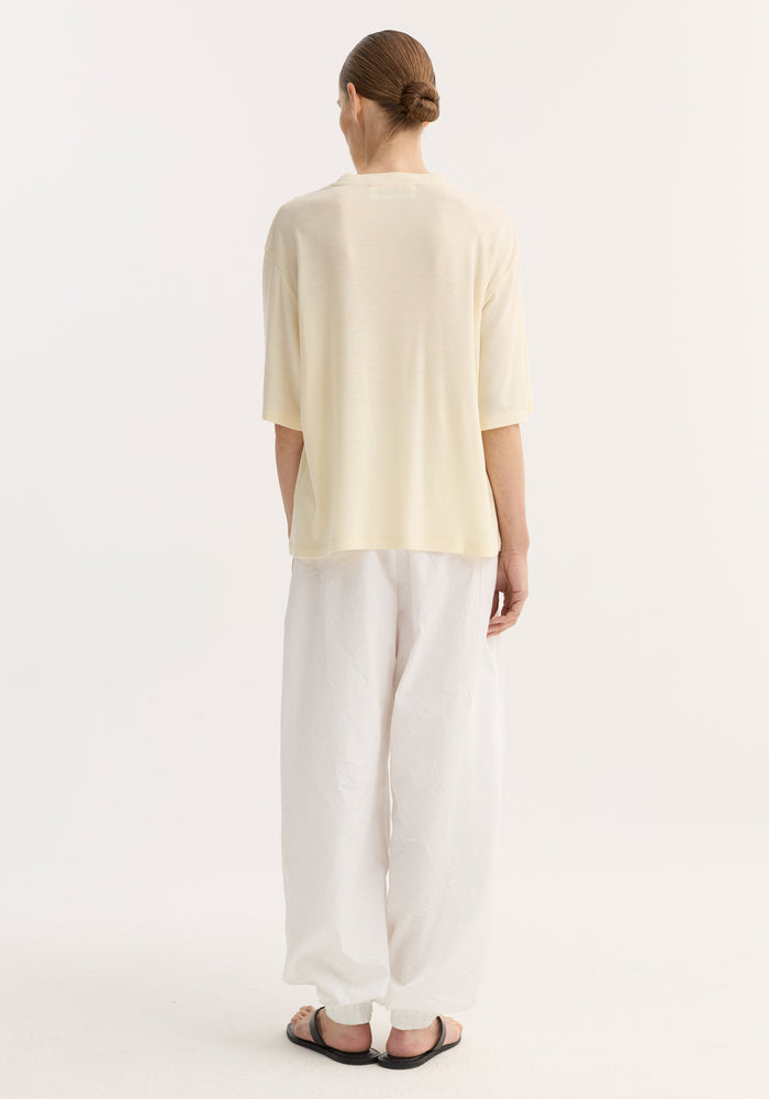 Oversized merino t-shirt | off white