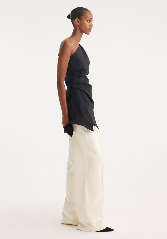 Reimagined one shoulder top | black