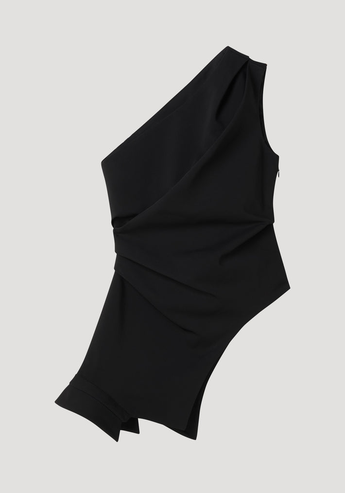 Reimagined one shoulder top | black