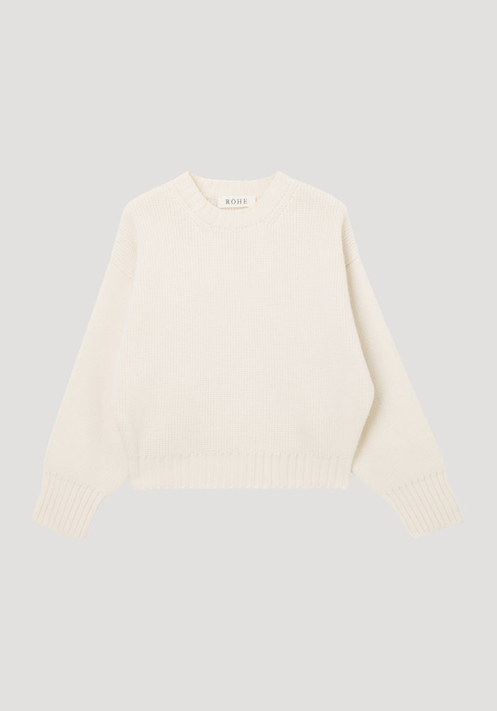 Sculptural compact crewneck | off white