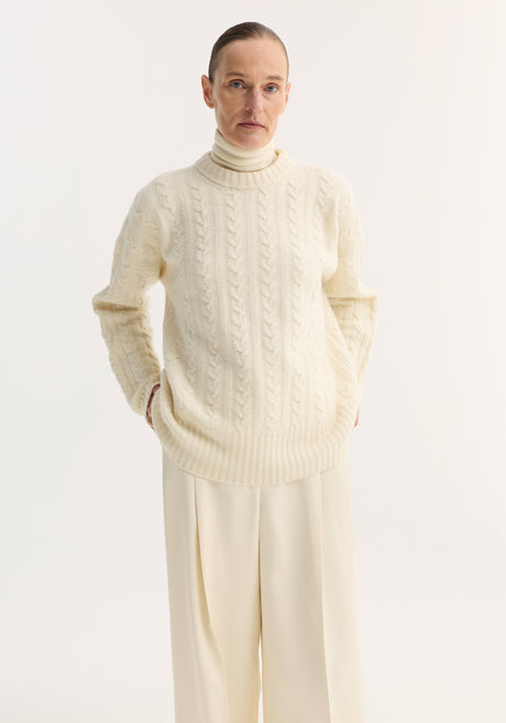 Cable knit jumper | off white