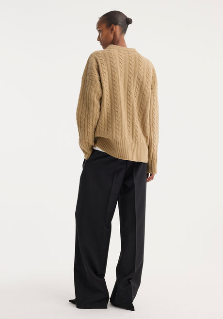 Cable knit jumper | camel