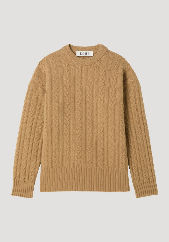 Cable knit jumper | camel