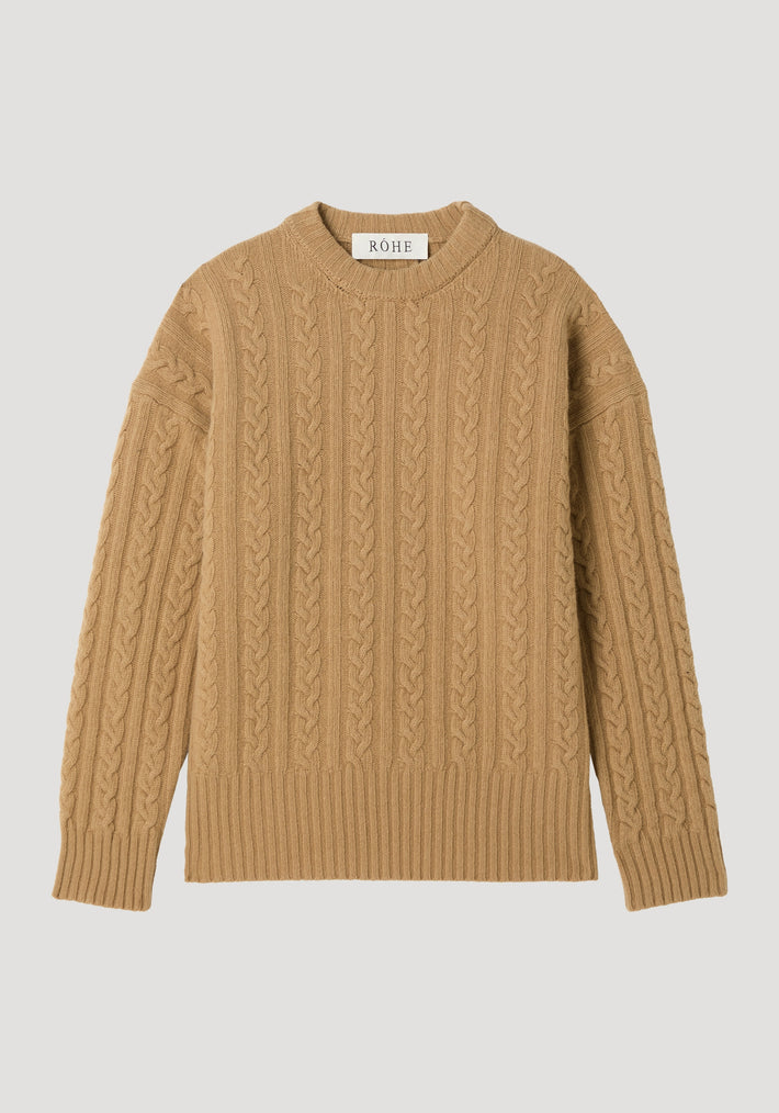 Cable knit jumper | camel