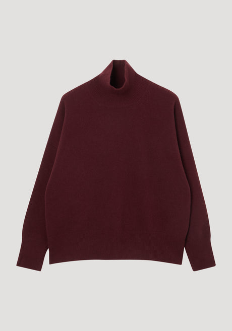Classic turtleneck jumper | burgundy