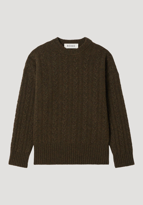 Cable knit jumper | forest melange