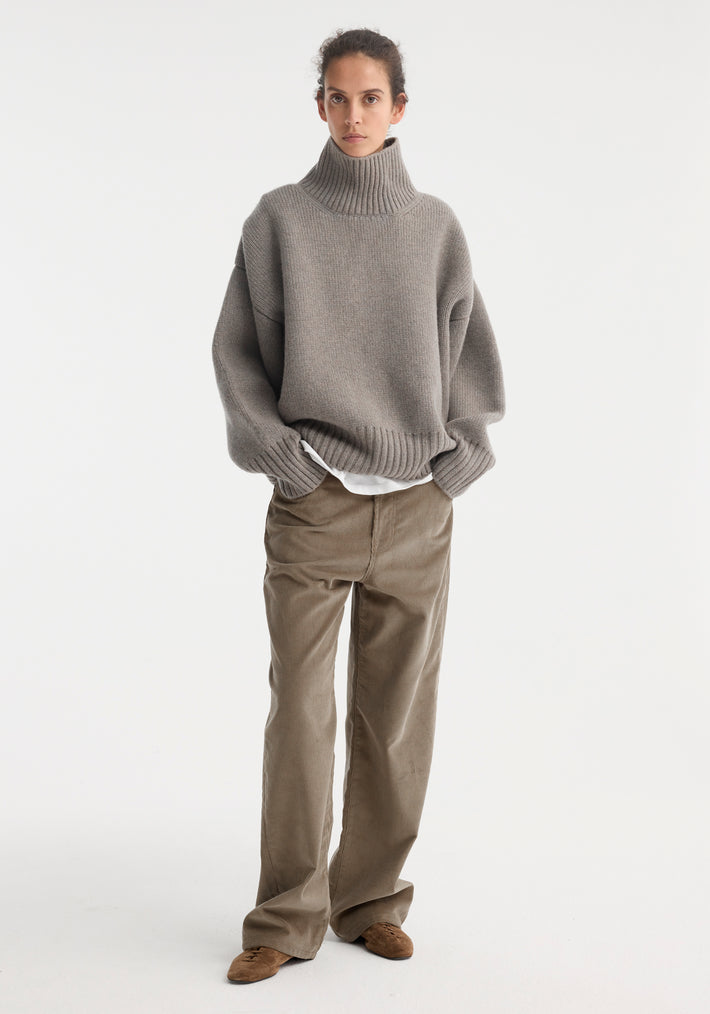 Sculptural compact turtleneck | clay melange