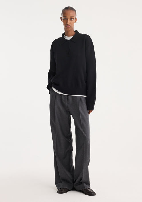 Compact knitted polo | black