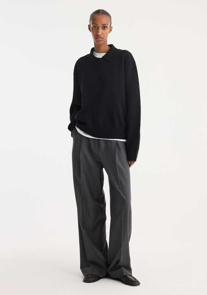 Compact knitted polo | black