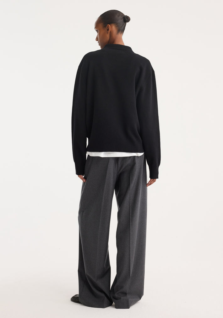 Compact knitted polo | black