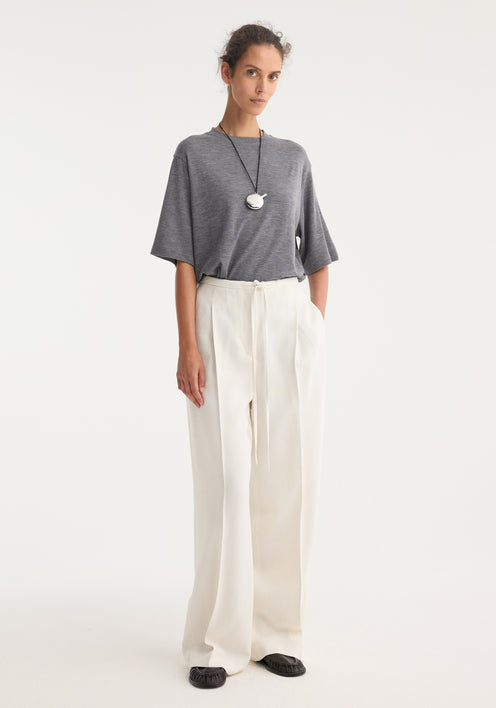 Relaxed drawstring trousers | winter white