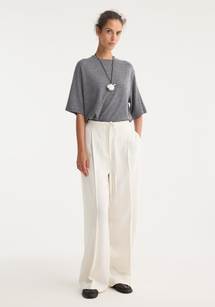 Relaxed drawstring trousers | winter white