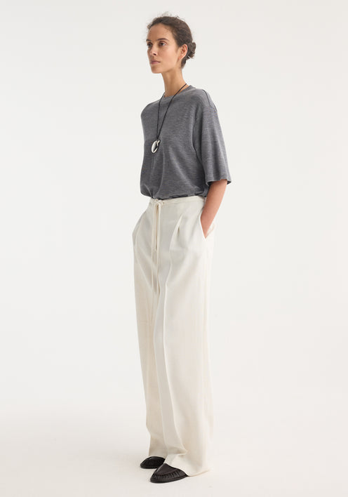 Relaxed drawstring trousers | winter white