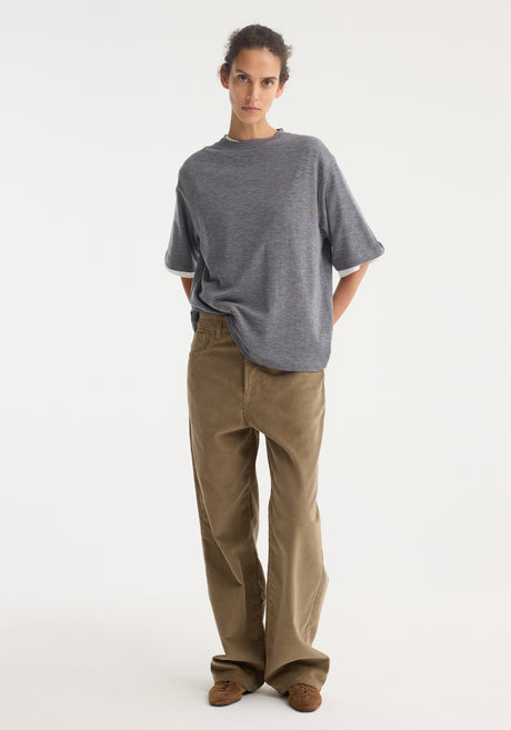 Relaxed corduroy trousers | dark sage