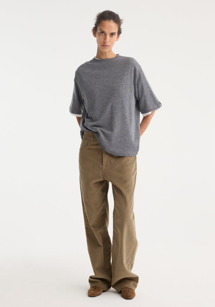 Relaxed corduroy trousers | dark sage