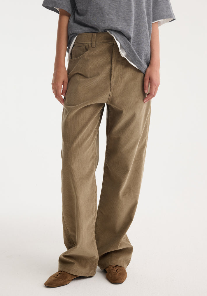 Relaxed corduroy trousers | dark sage