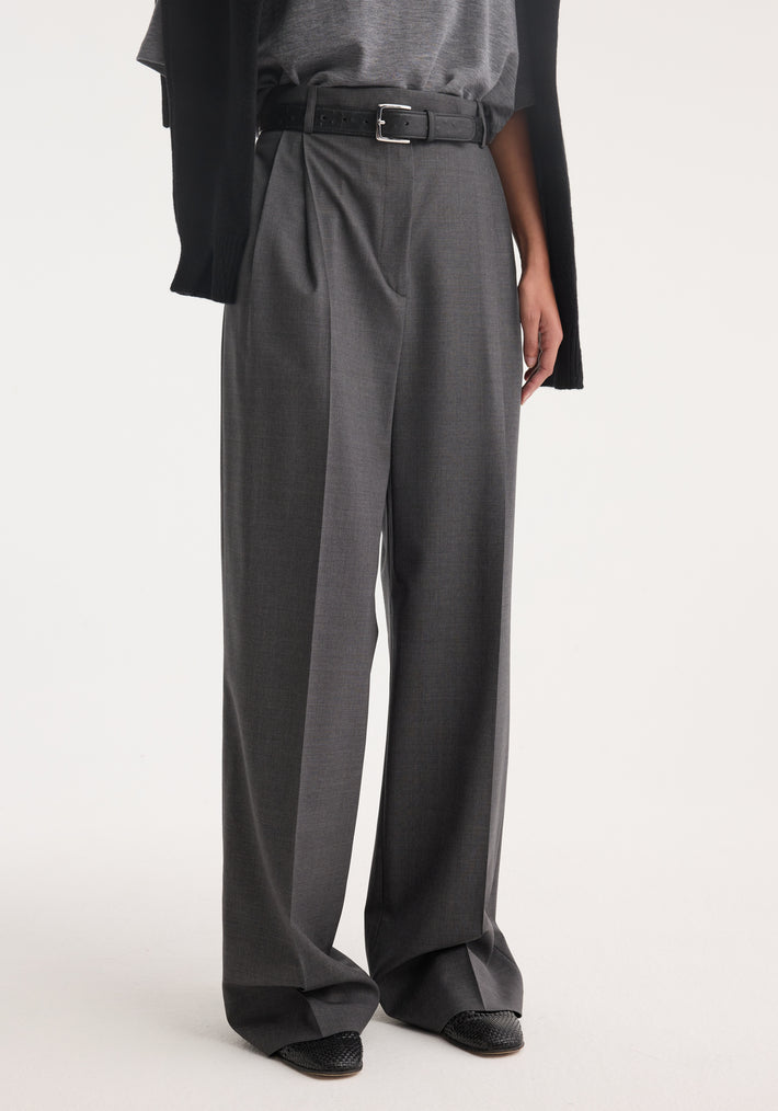 High-waist tailored trousers | dark grey melange