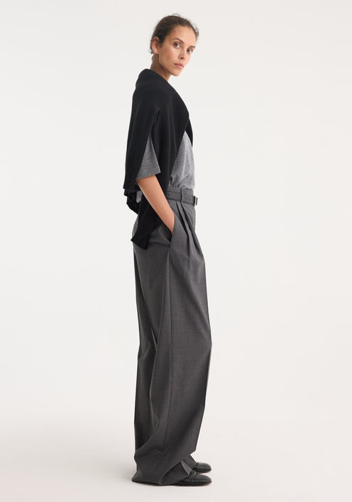 High-waist tailored trousers | dark grey melange