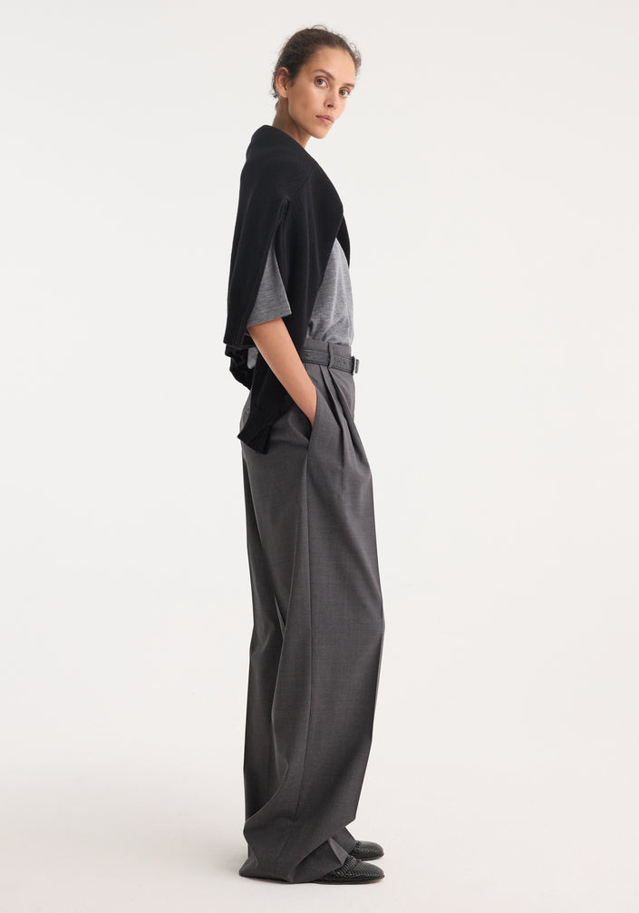 High-waist tailored trousers | dark grey melange